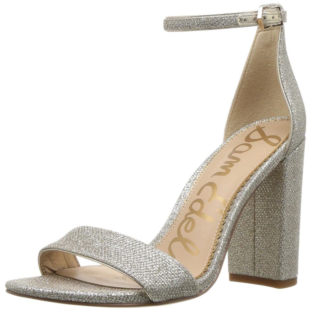 Sam Edelman Yaro Ankle Strap High Heel Sandal 11 Gold Open Toe Formal Party